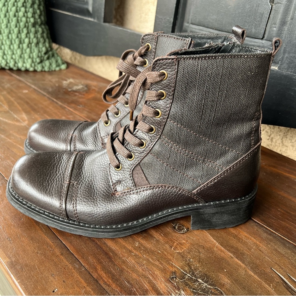 Men’s Brown leather combat boots